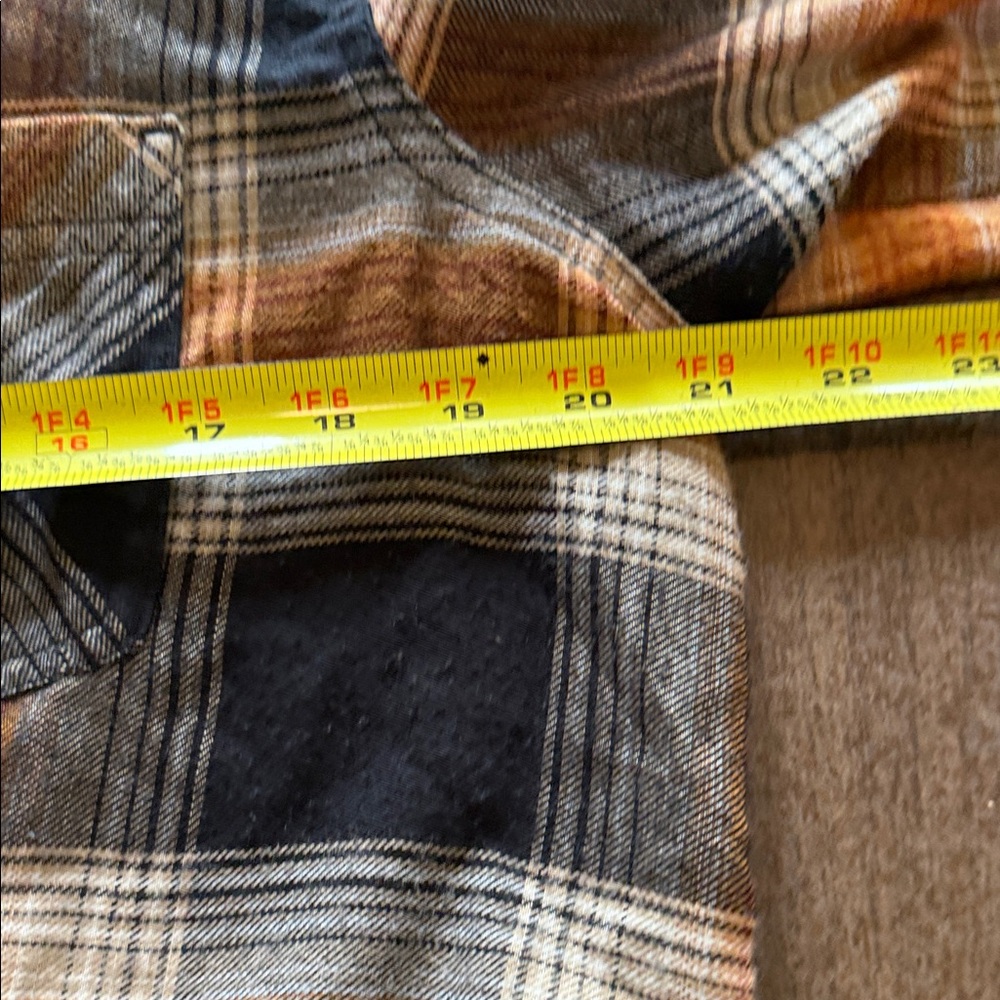 Maurices Checkered Button Down Shirt - Black, Brown, White - Picture 7 of 8